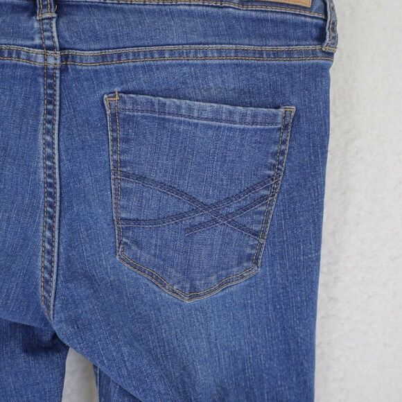 Aeropostale Jeggings Blue Jeans 8 Short 30/26 Mid‎ Rise Stone Wash Whiskering - Picture 6 of 13